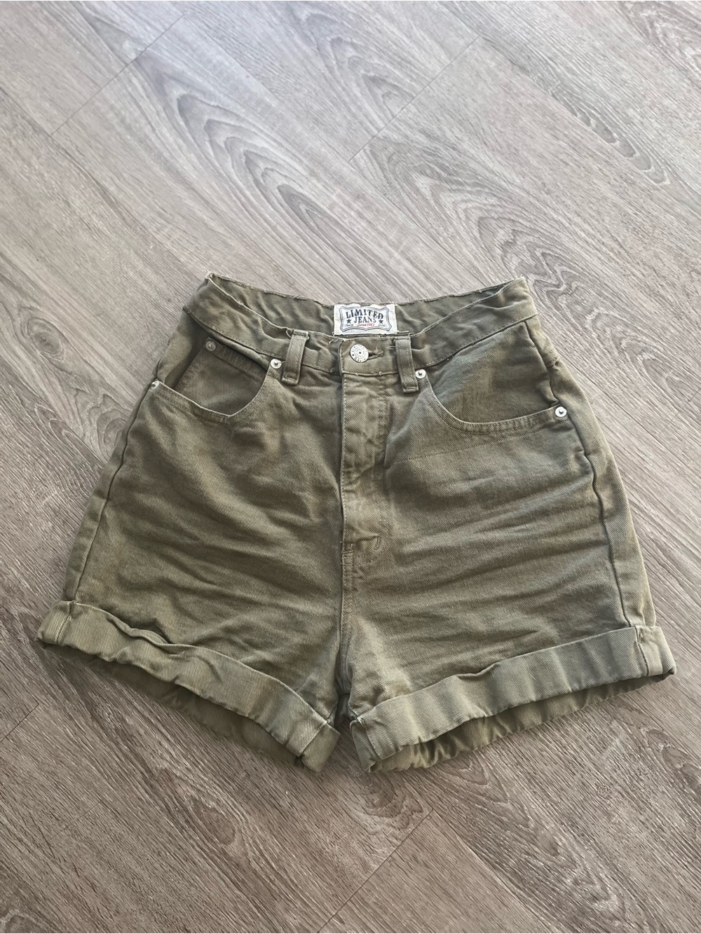 Y2K Vintage Limited Jeans Cuffed Jean Shorts Womens XS Olive High Rise